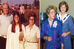 Two vintage photographs of the author's family during the Jewish High Holidays